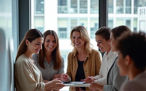 会議で楽しそうに協力するチーム